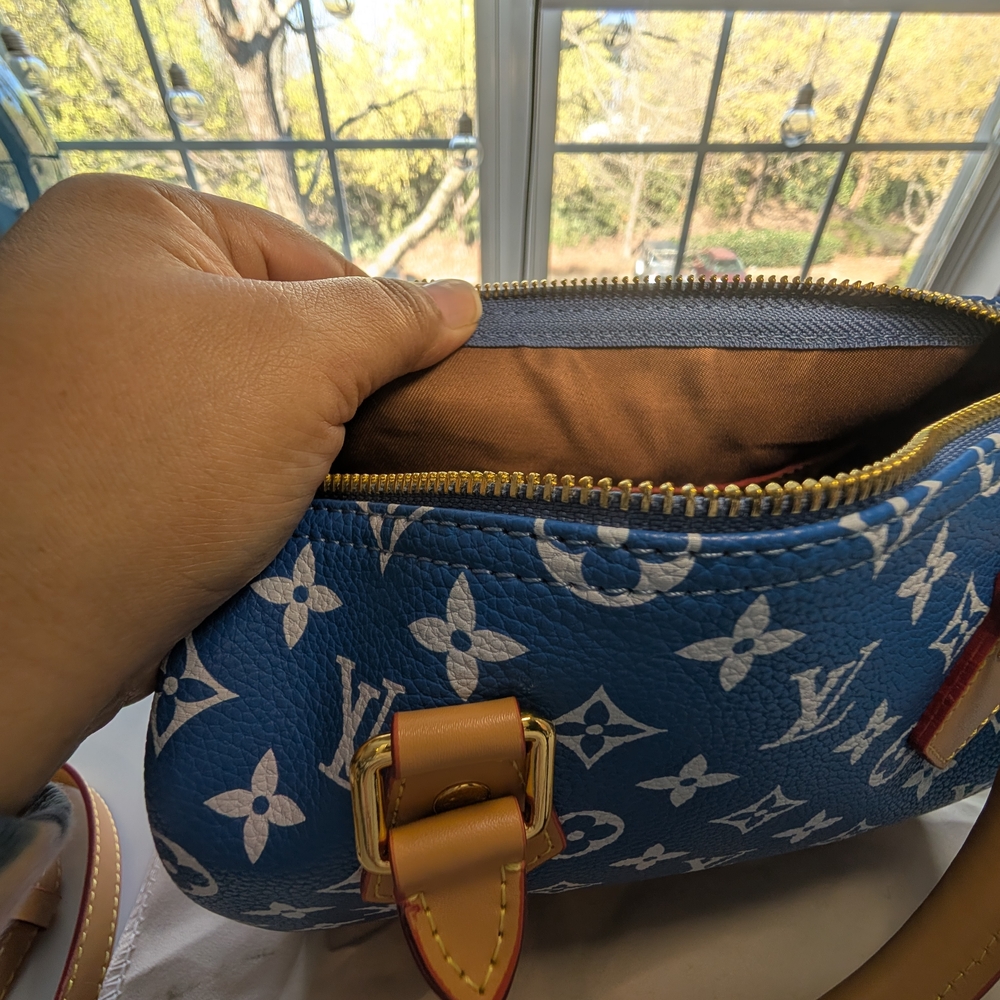 Inspired "Speedy" Blue Monogram Crossbody - Picture 5 of 11